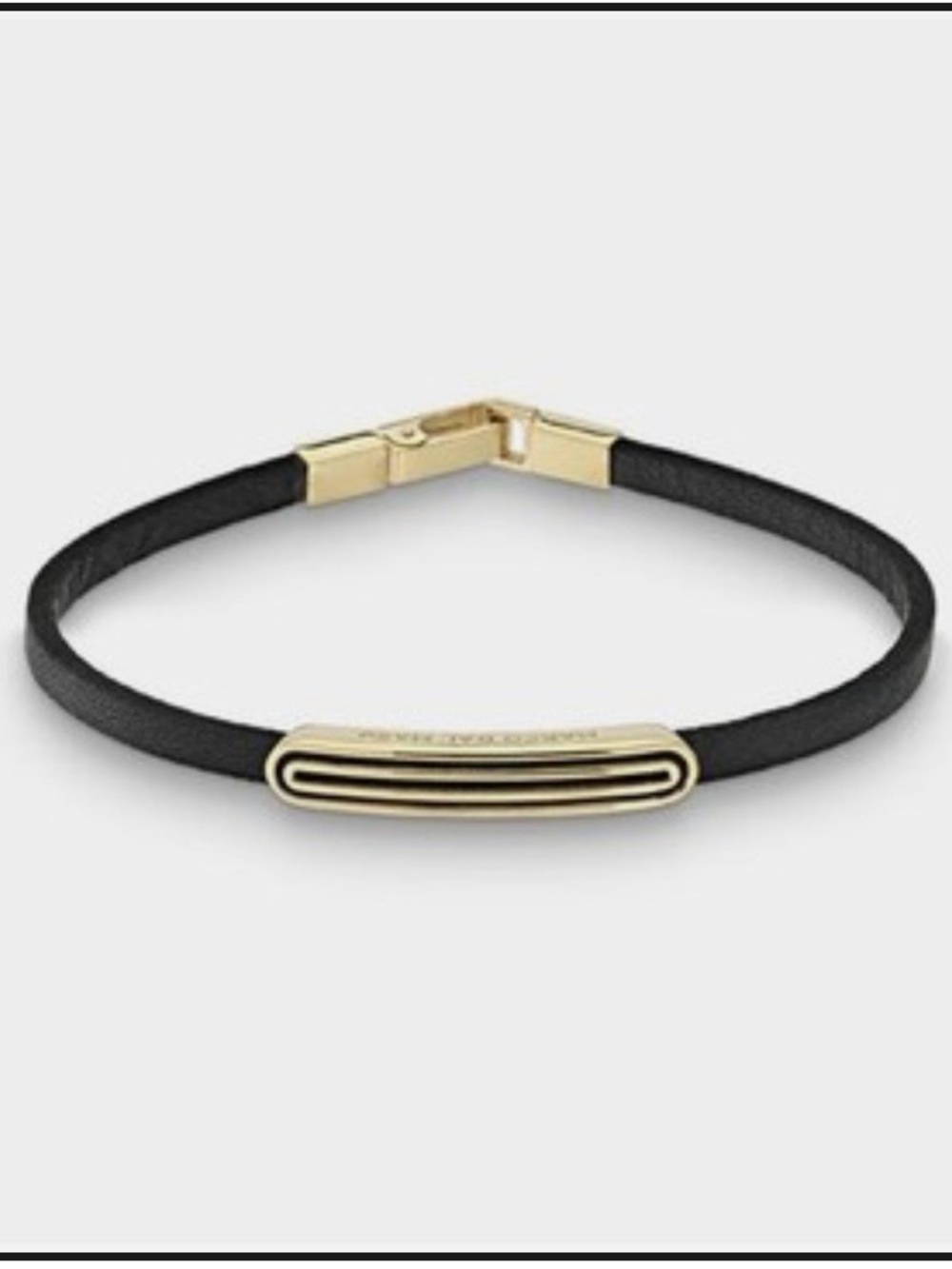 Marco Dal Maso FRAME ENAMEL ID LEATHER BRACELET 18K Yellow Gold